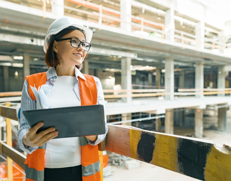 Portrait of architect at a construction site